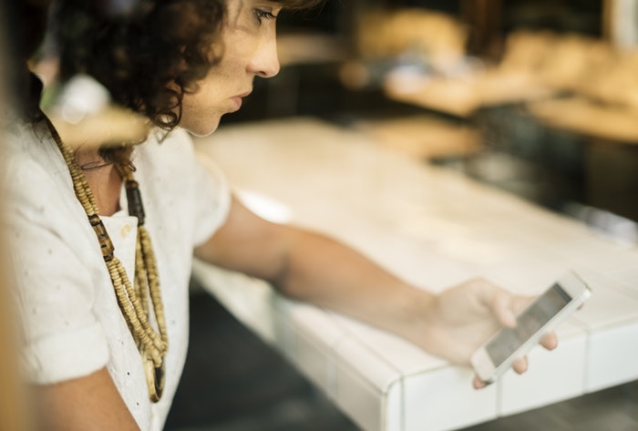 woman on smartphone